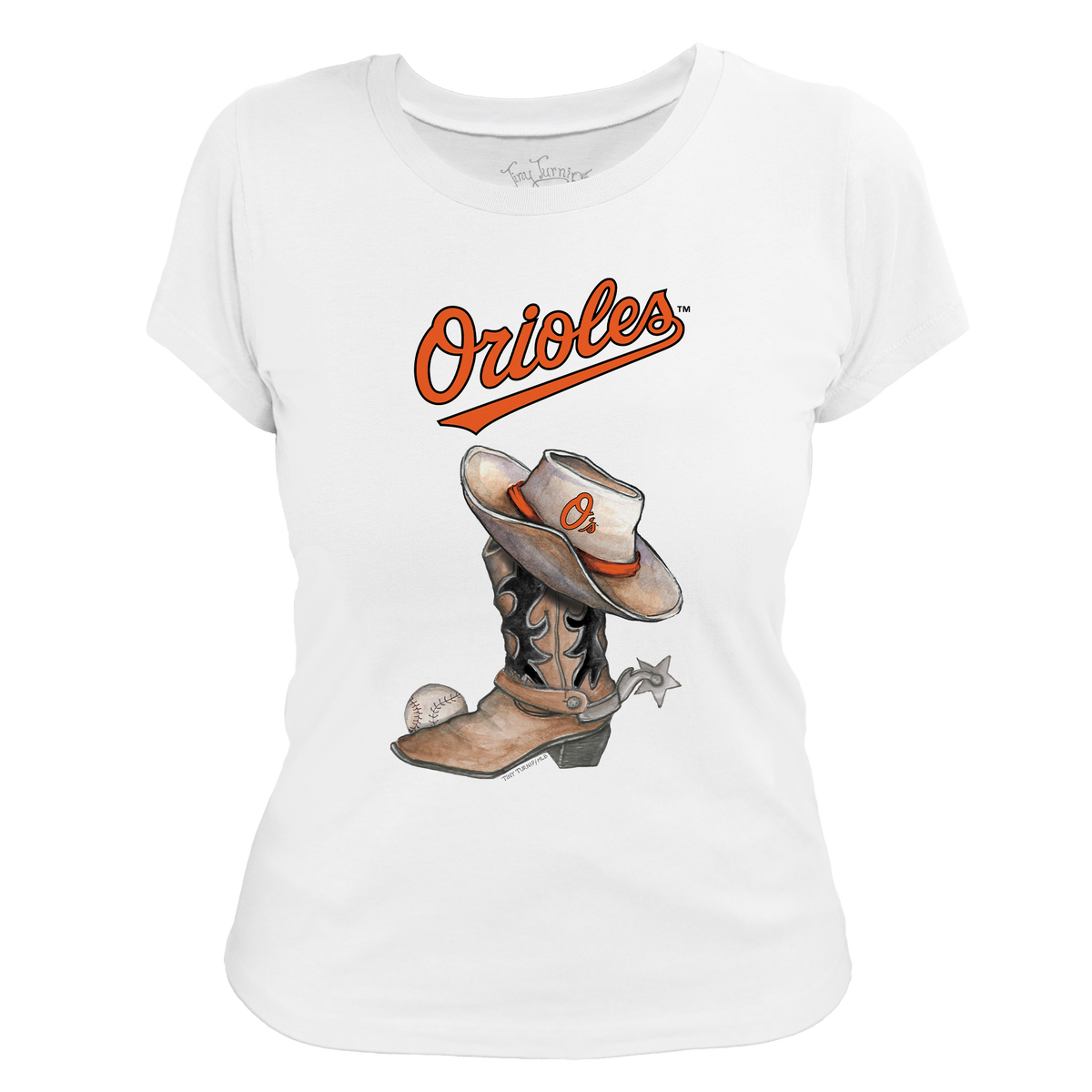 Baltimore Orioles Cowboy Boot Women's Tee Shirt