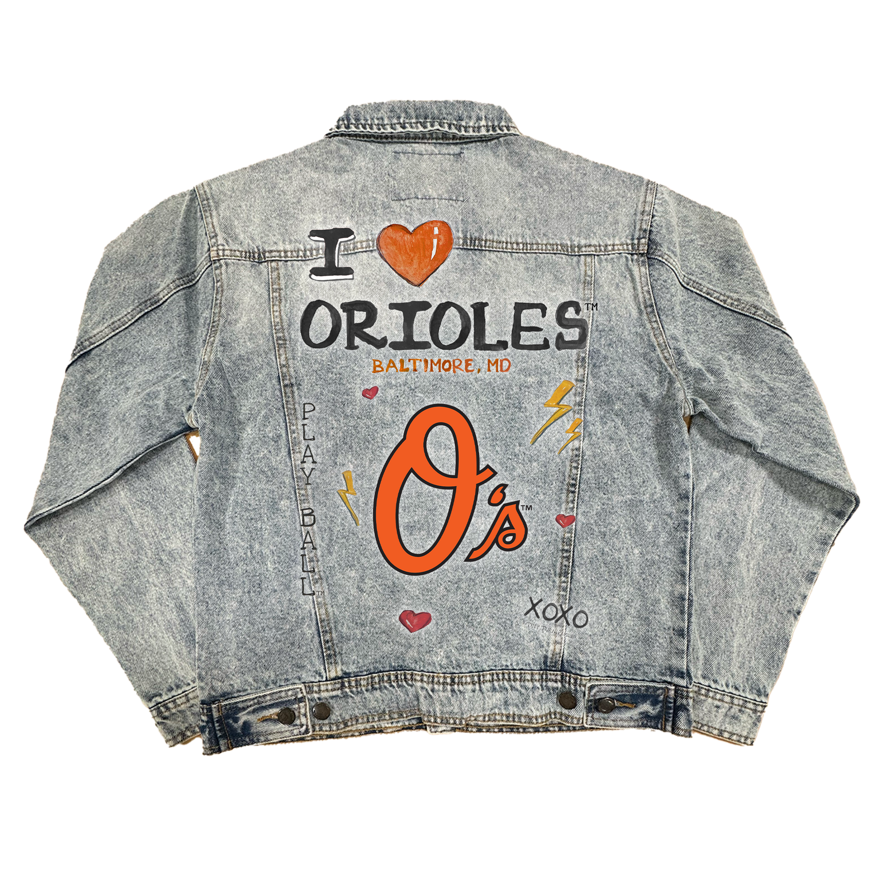 I Heart Orioles Boyfriend Denim Jacket - Tiny Turnip