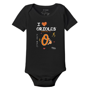 I Heart Orioles Short Sleeve Snapper - Tiny Turnip