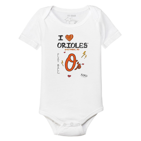 I Heart Orioles Short Sleeve Snapper - Tiny Turnip