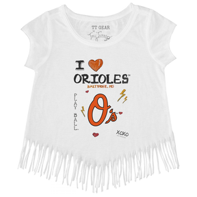 I Heart Orioles Fringe Tee - Tiny Turnip