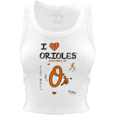 Baltimore Orioles I Heart Team Crop Tank - Tiny Turnip