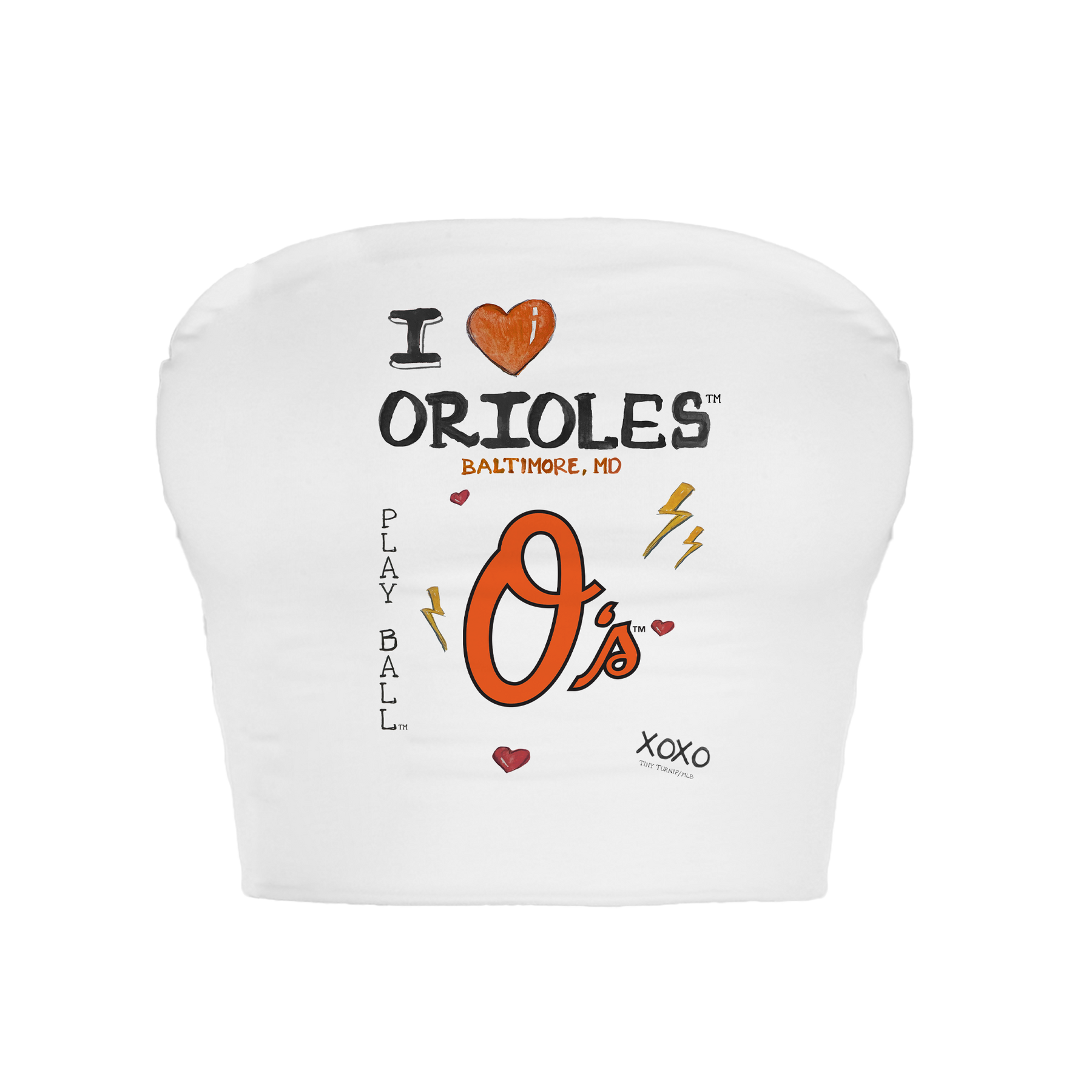 Baltimore Orioles I Heart Orioles Crop Tube Top