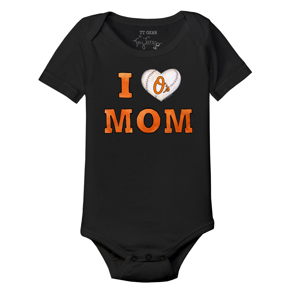 Baltimore Orioles I Love Mom Short Sleeve Snapper