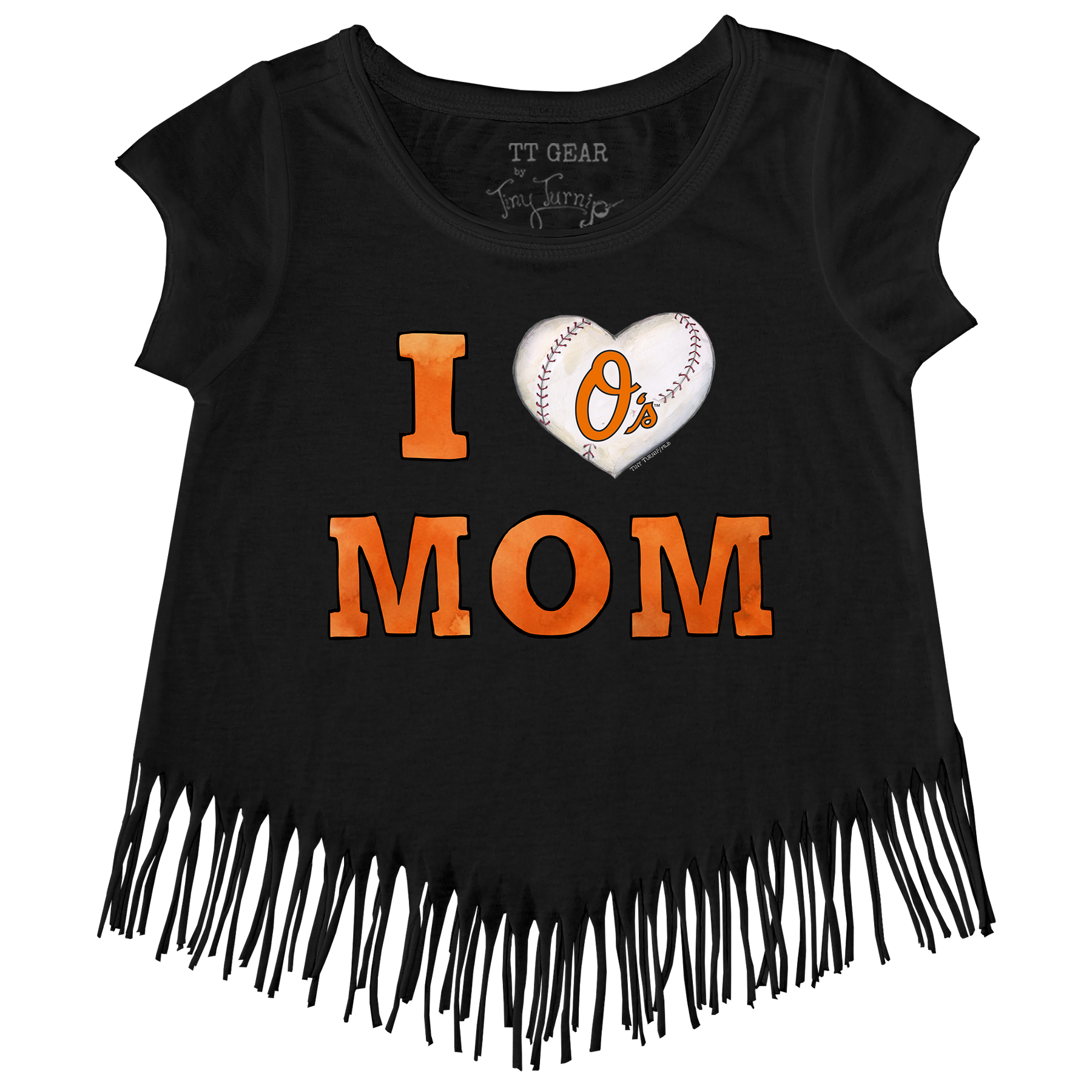 Baltimore Orioles I Love Mom Fringe Tee