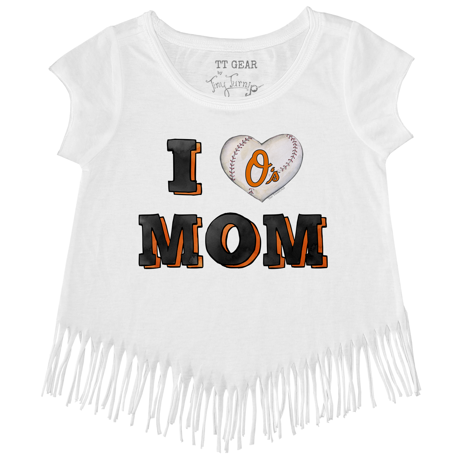 Baltimore Orioles I Love Mom Fringe Tee
