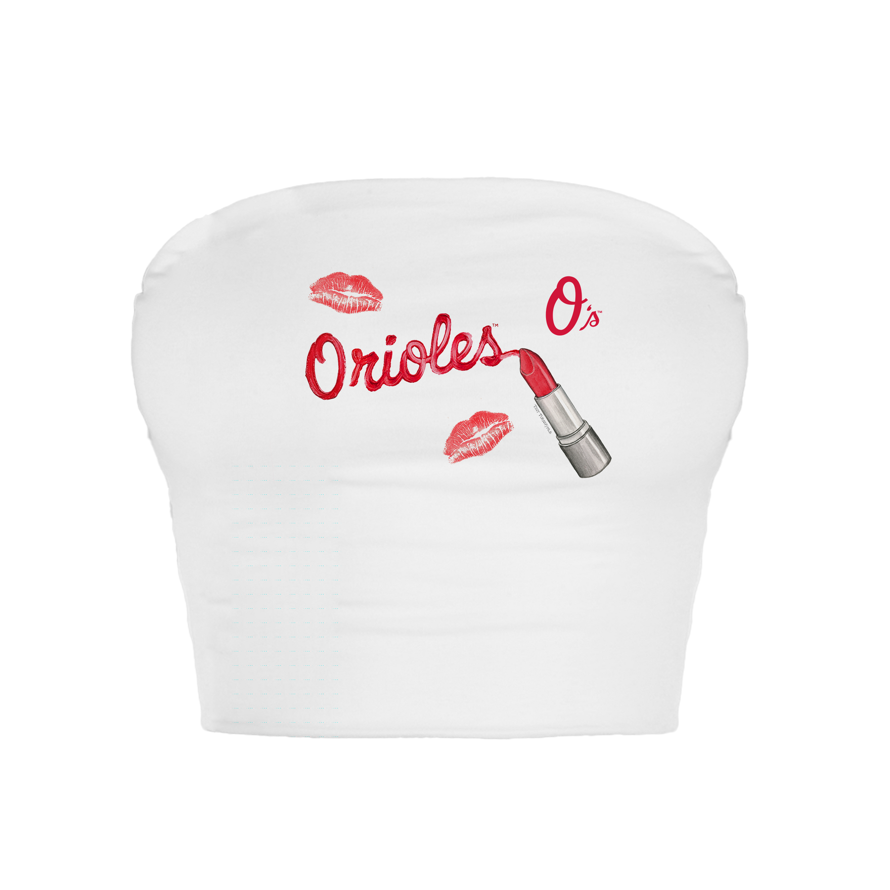 Baltimore Orioles Lipstick Crop Tube Top - Tiny Turnip