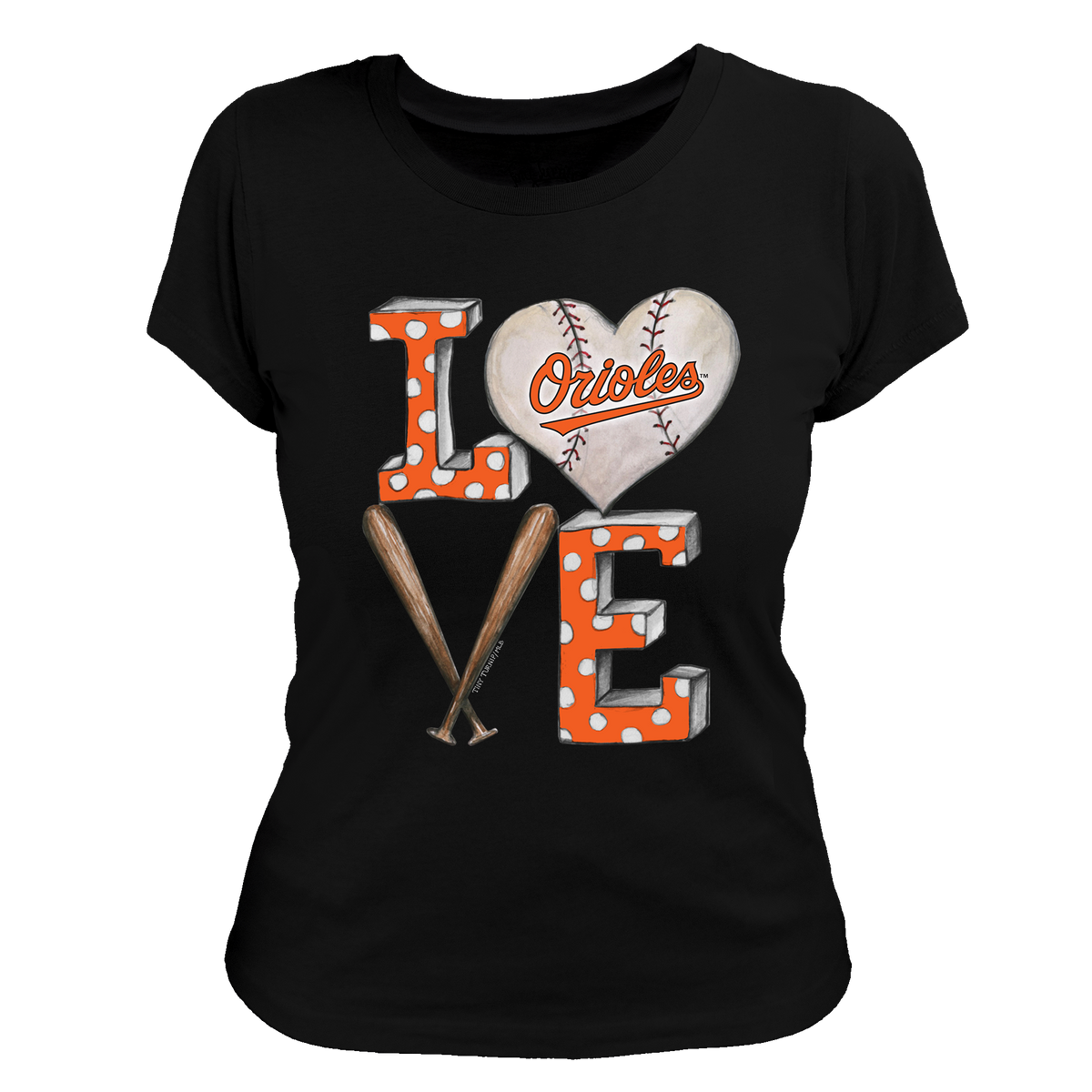 Baltimore Orioles Baseball LOVE Tee Shirt