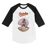 Baltimore Orioles Mermaid 3/4 Black Sleeve Raglan