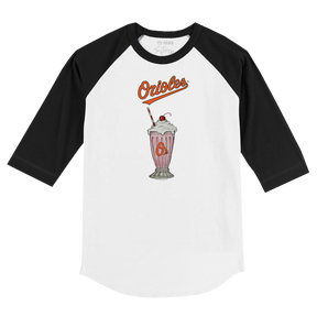 Baltimore Orioles Milkshake 3/4 Black Sleeve Raglan