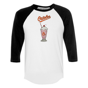 Baltimore Orioles Milkshake 3/4 Black Sleeve Raglan