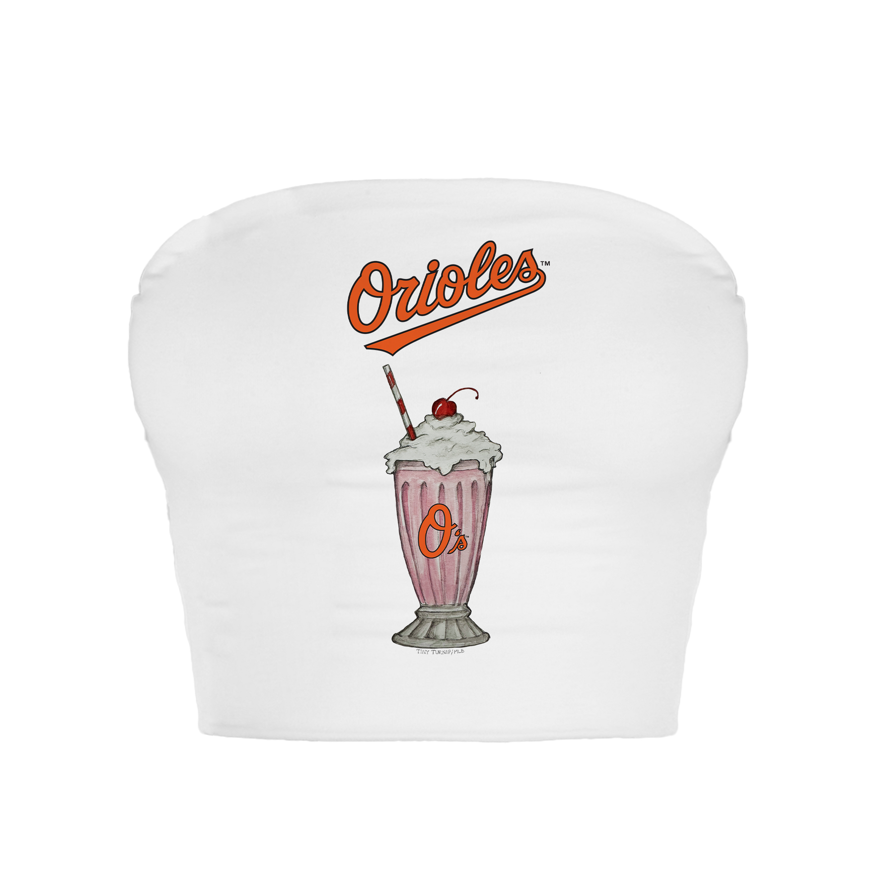 Baltimore Orioles Milkshake Crop Tube Top