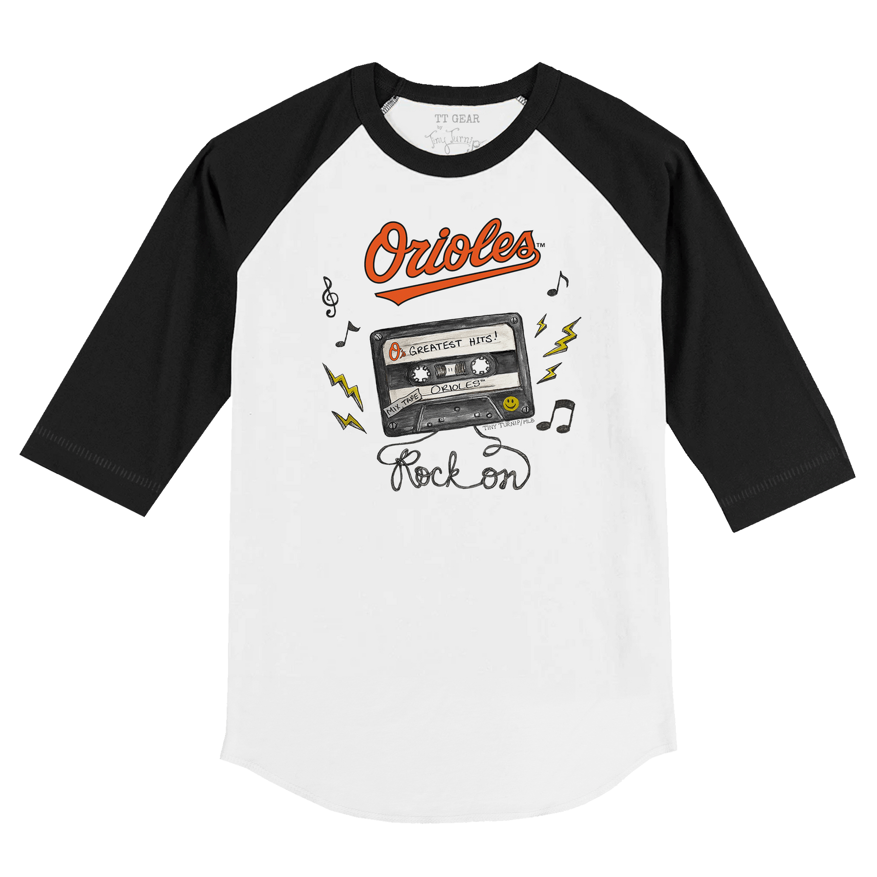 Baltimore Orioles Mixtape 3/4 Black Sleeve Raglan
