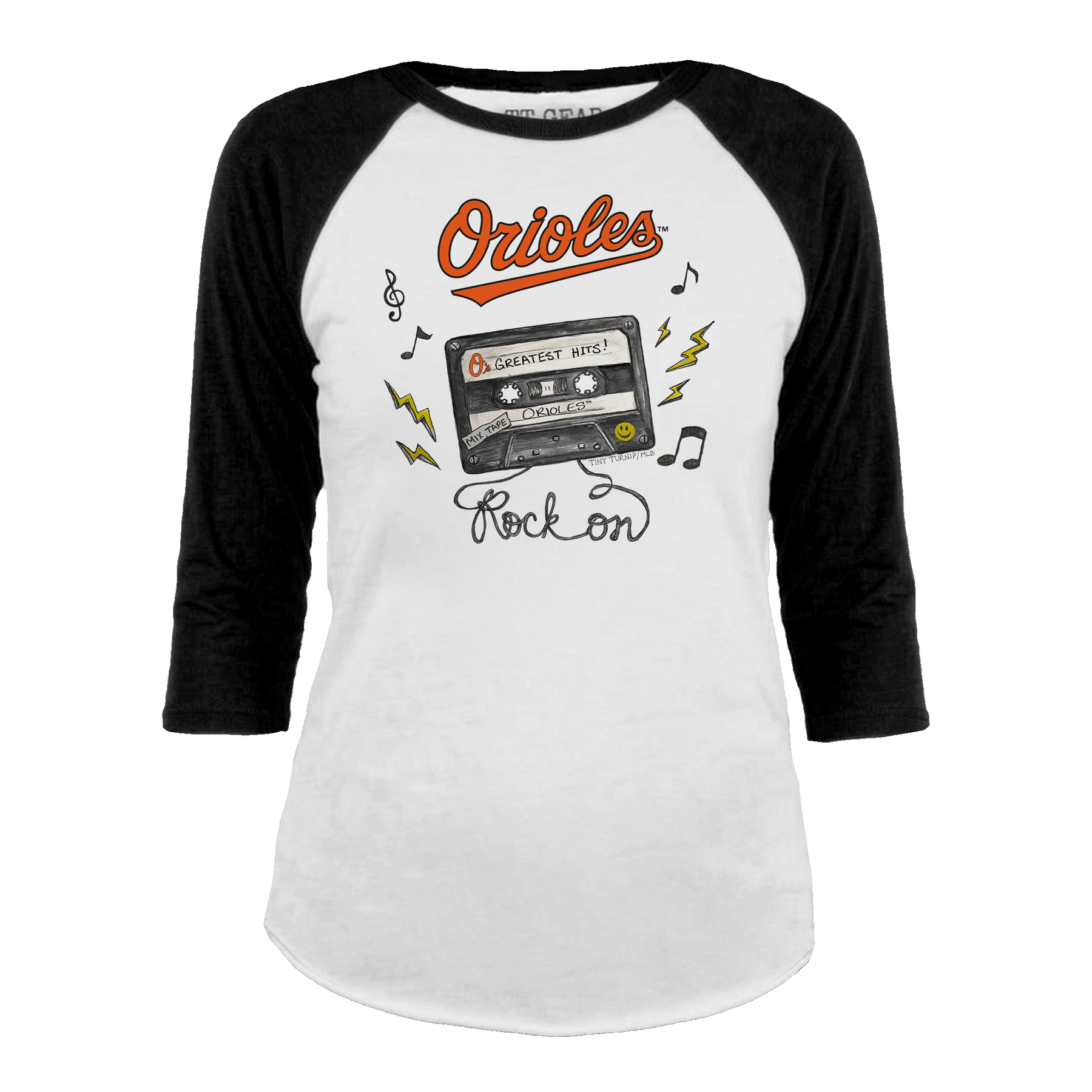Baltimore Orioles Mixtape 3/4 Black Sleeve Raglan