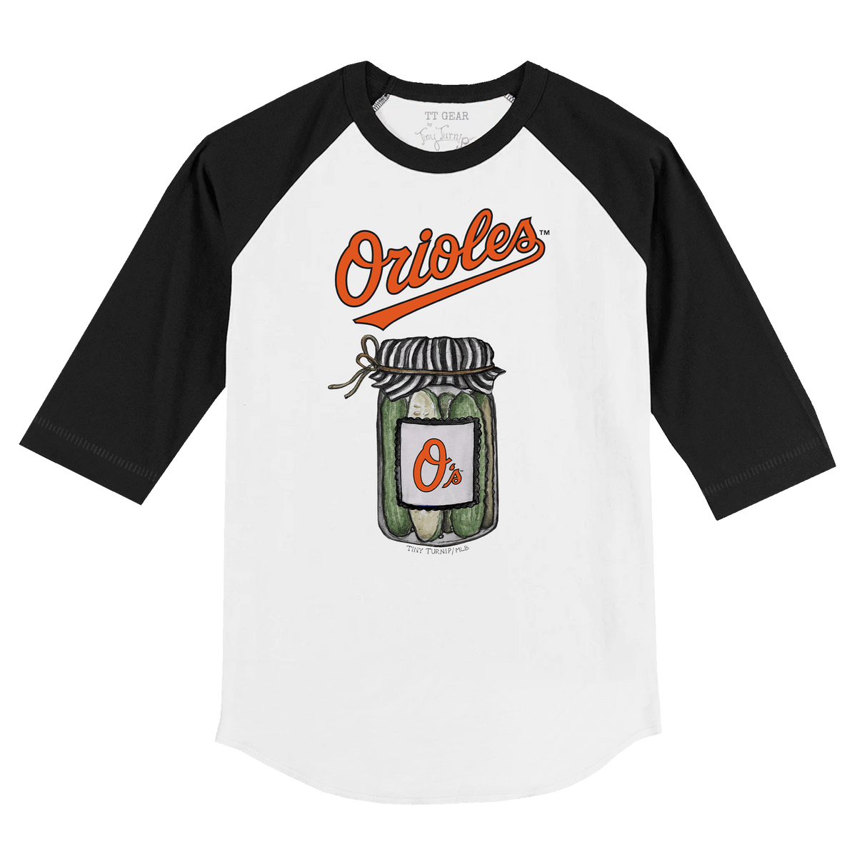 Baltimore Orioles Pickle Jar 3/4 Black Sleeve Raglan