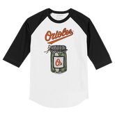 Baltimore Orioles Pickle Jar 3/4 Black Sleeve Raglan