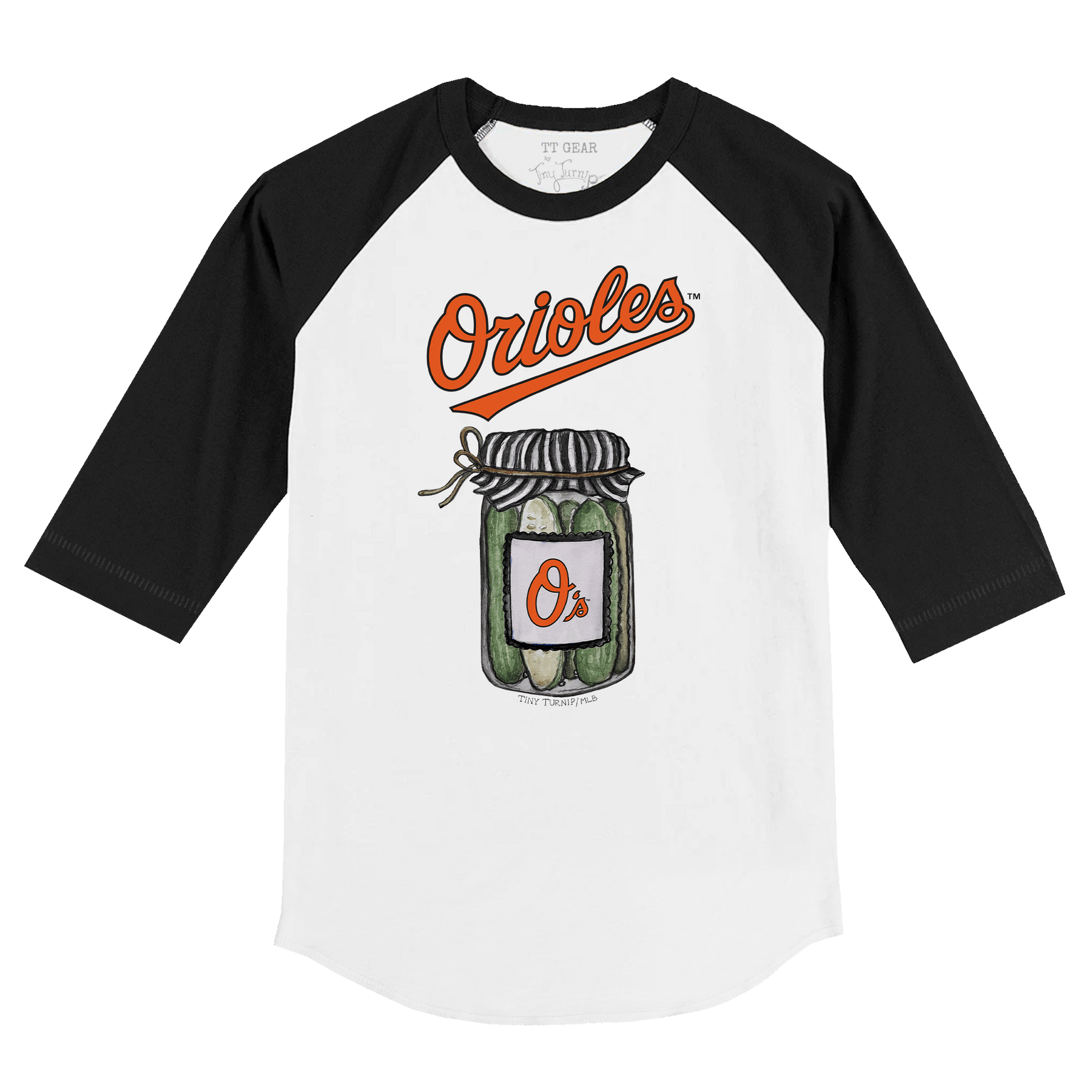 Baltimore Orioles Pickle Jar 3/4 Black Sleeve Raglan