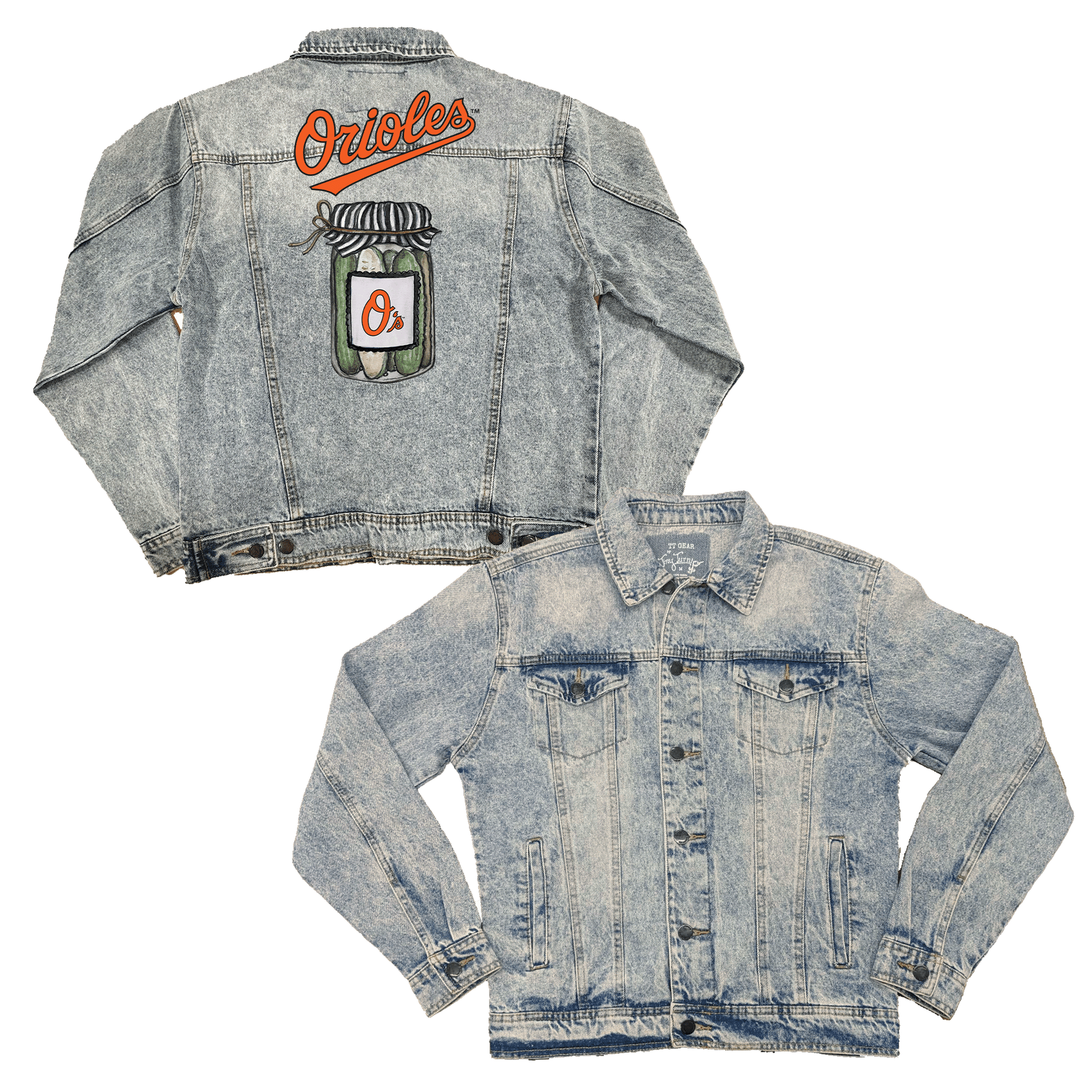 Baltimore Orioles Pickle Jar Boyfriend Denim Jacket