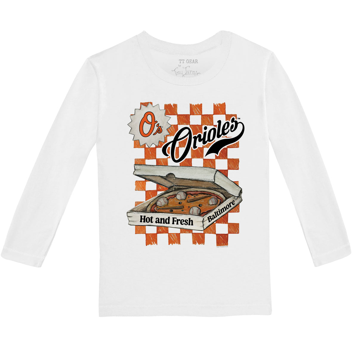 Baltimore Orioles Pizza Long-Sleeve Tee Shirt