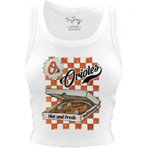 Baltimore Orioles Pizza Crop Tank - Tiny Turnip