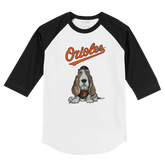 Baltimore Orioles Puddy 3/4 Black Sleeve Raglan - Tiny Turnip