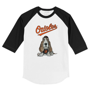 Baltimore Orioles Puddy 3/4 Black Sleeve Raglan - Tiny Turnip