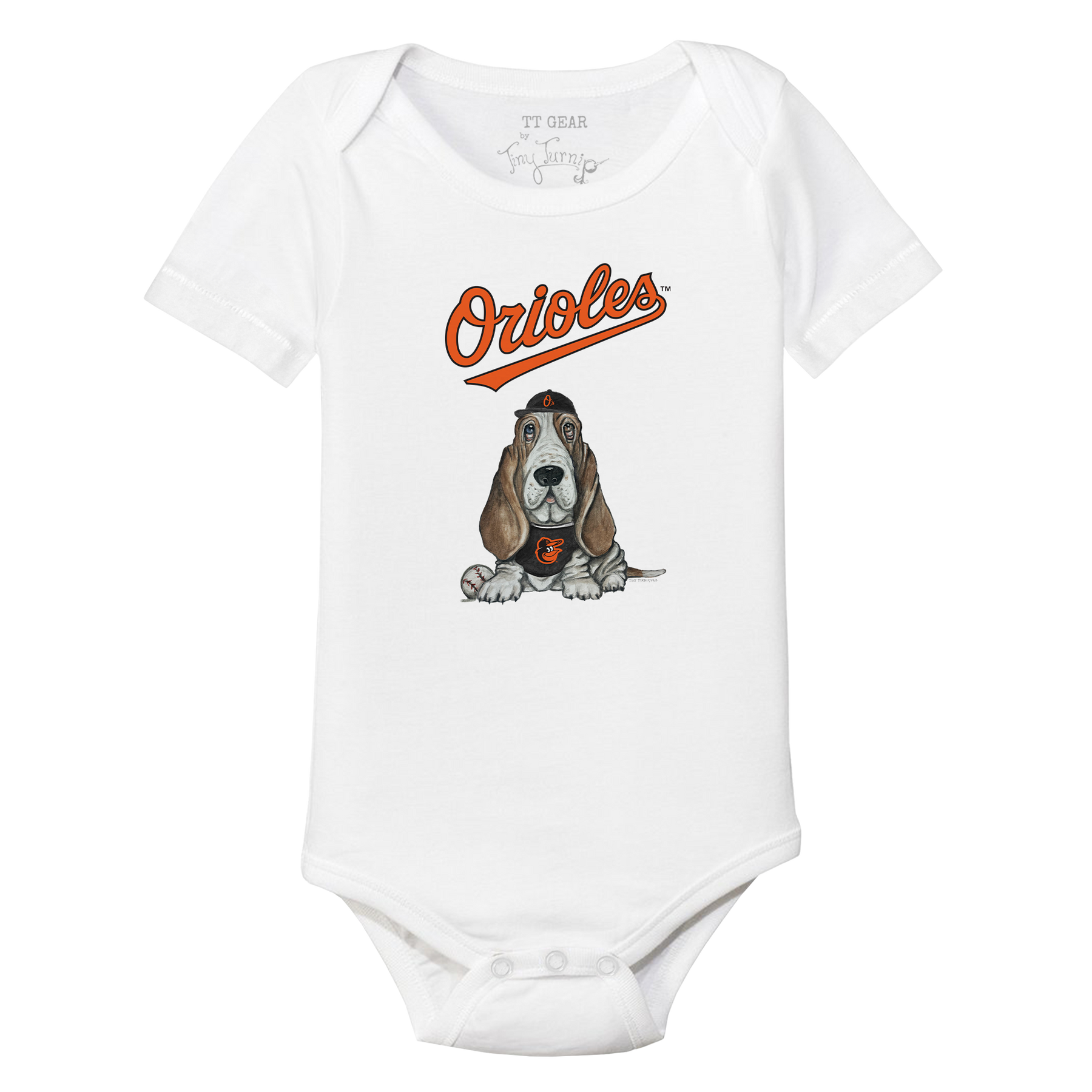 Baltimore Orioles Puddy Short Sleeve Snapper - Tiny Turnip
