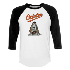 Baltimore Orioles Puddy 3/4 Black Sleeve Raglan - Tiny Turnip