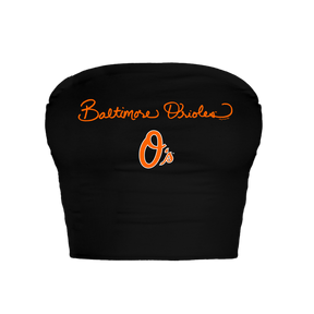 Baltimore Orioles Logo Script Crop Tube Top