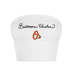 Baltimore Orioles Logo Script Crop Tube Top