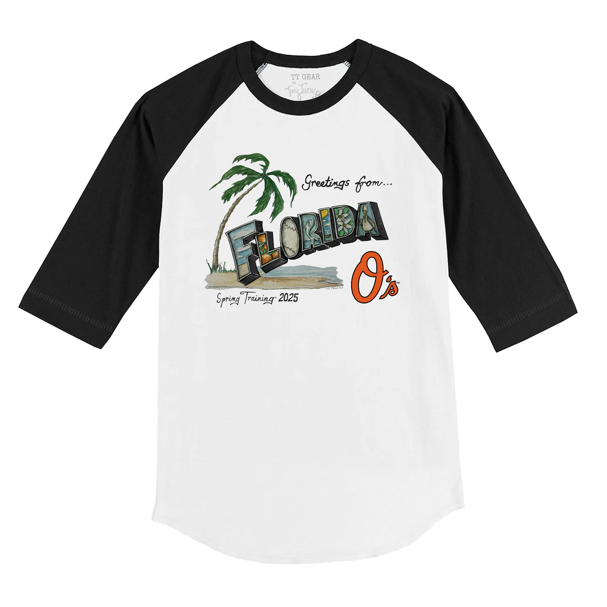 Baltimore Orioles Spring Training 2025 3/4 Black Sleeve Raglan