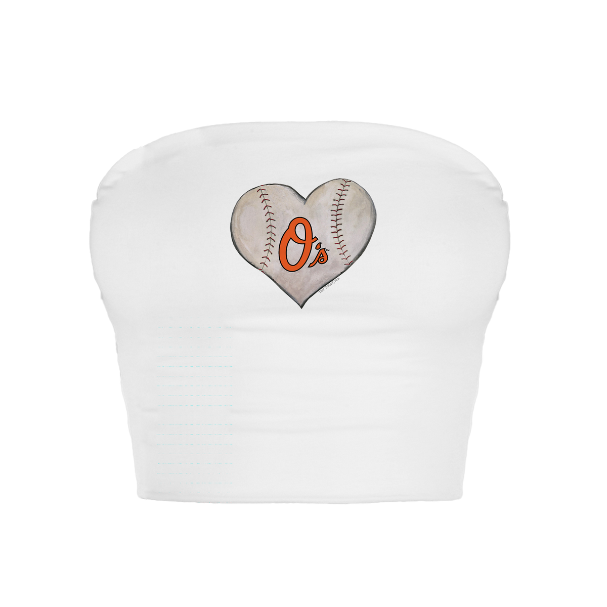 Baltimore Orioles Stitched Heart Crop Tube Top - Tiny Turnip