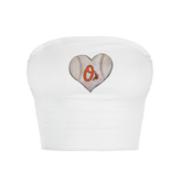 Baltimore Orioles Stitched Heart Crop Tube Top - Tiny Turnip