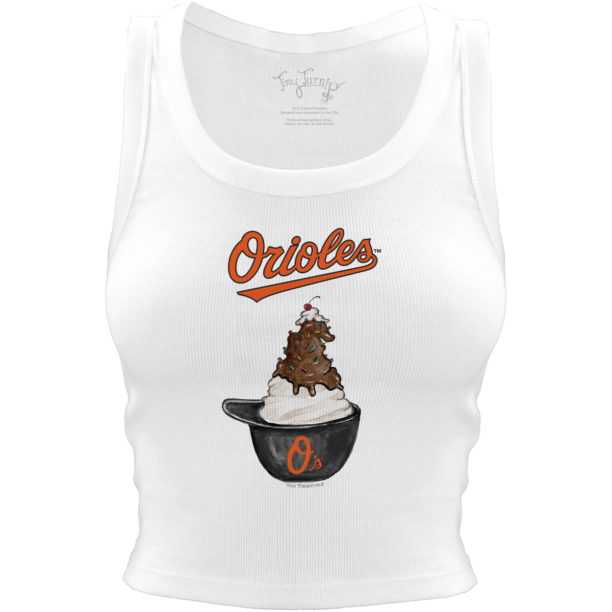 Baltimore Orioles Sundae Helmet Crop Tank - Tiny Turnip
