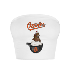Baltimore Orioles Sundae Helmet Crop Tube Top - Tiny Turnip