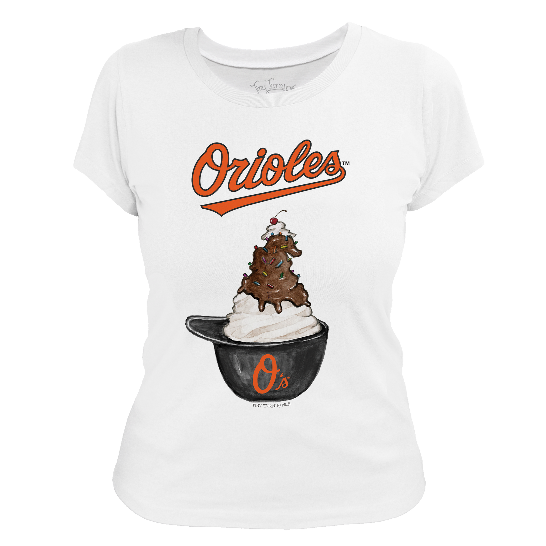 Baltimore Orioles Sundae Helmet Women's Tee Shirt