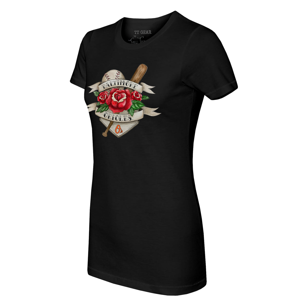 Baltimore Orioles Tattoo Rose Tee Shirt