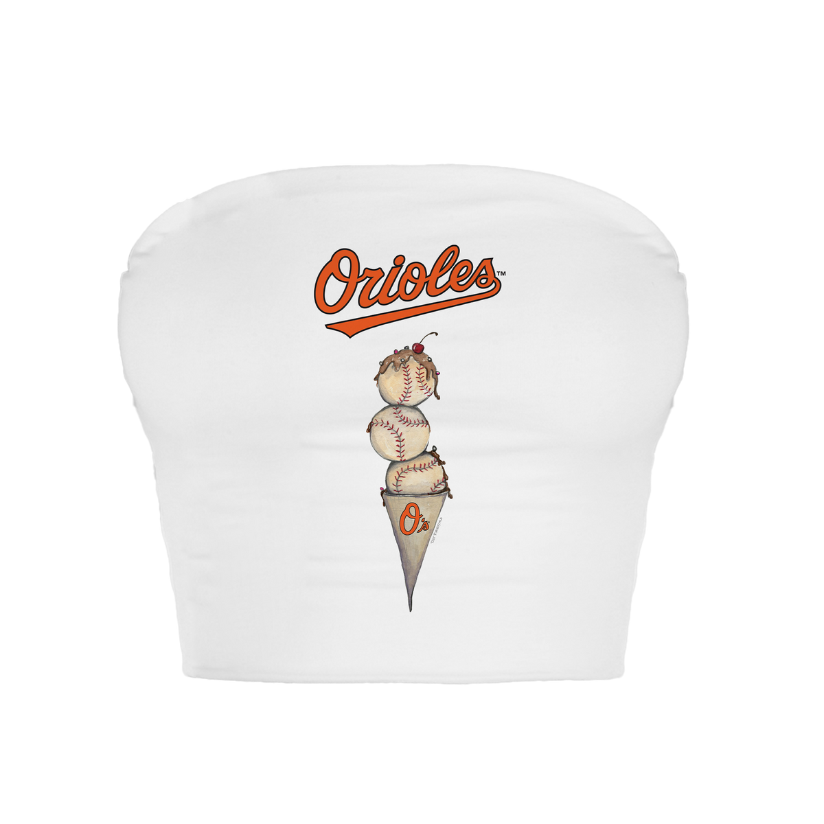 Baltimore Orioles Triple Scoop Crop Tube Top