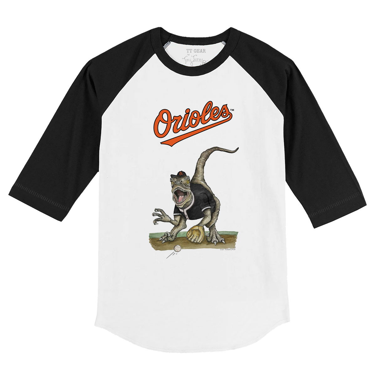 Baltimore Orioles Velociraptor 3/4 Black Sleeve Raglan