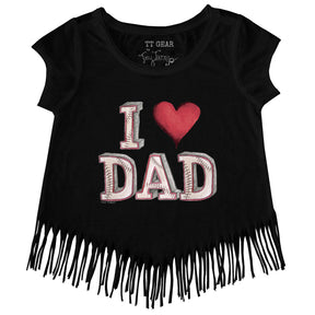 I Love Dad Baseball Fringe Tee