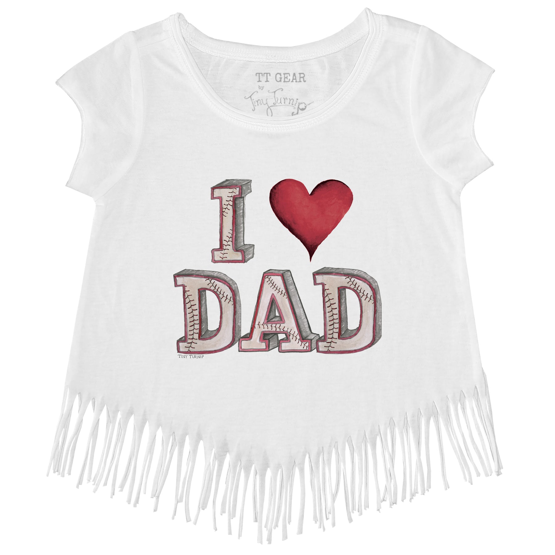 I Love Dad Baseball Fringe Tee