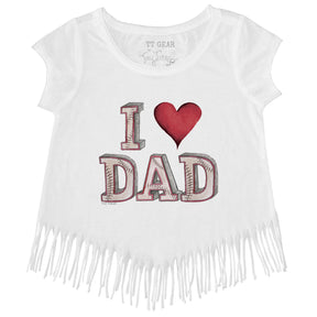 I Love Dad Baseball Fringe Tee