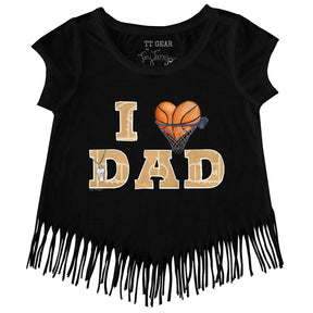 I Love Dad Basketball Fringe Tee