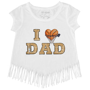 I Love Dad Basketball Fringe Tee