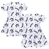 Baseball Heart w/ Bow, Name, Number - Molly Dress - Tiny Turnip