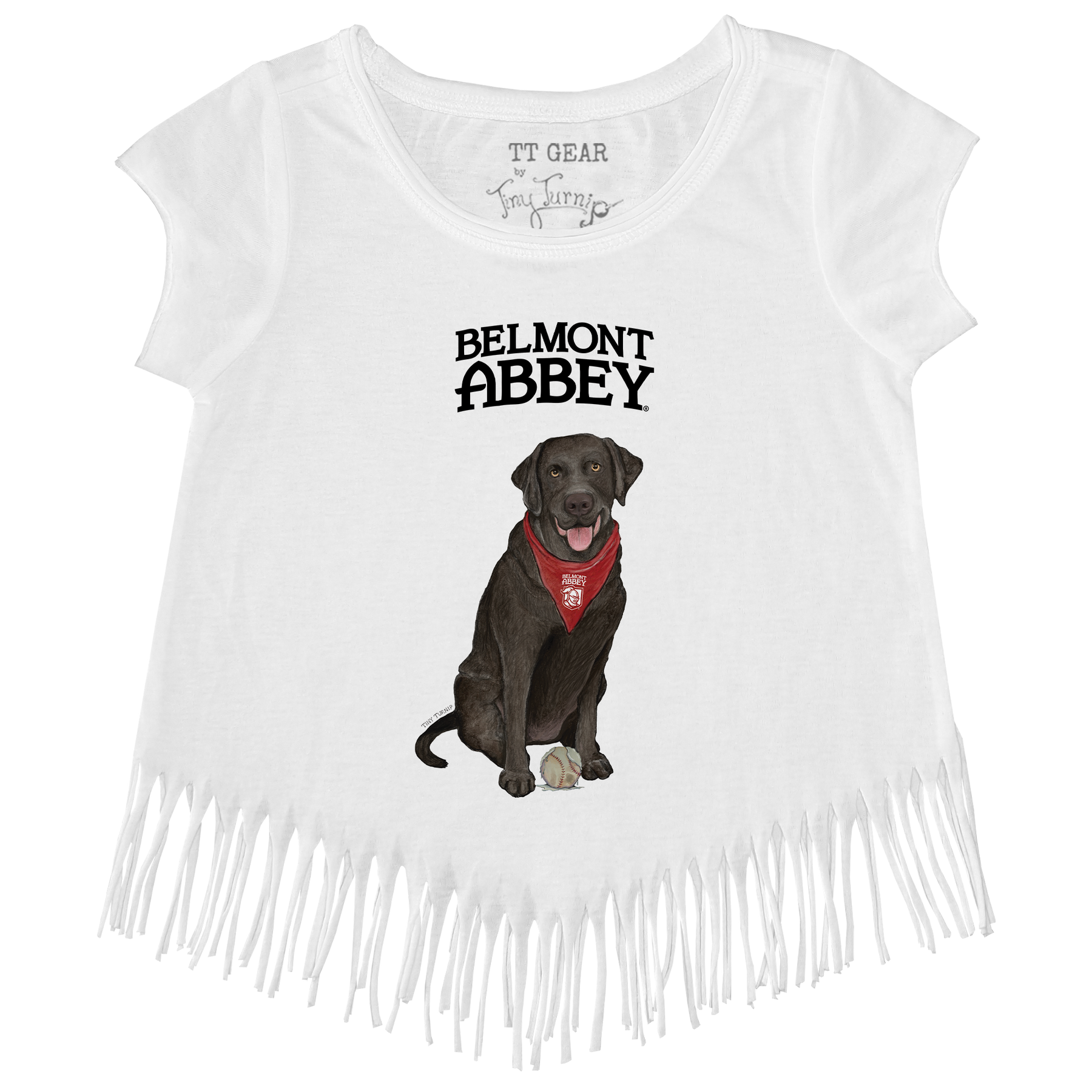 Belmont Abbey Crusaders Black Labrador Retriever Fringe Tee