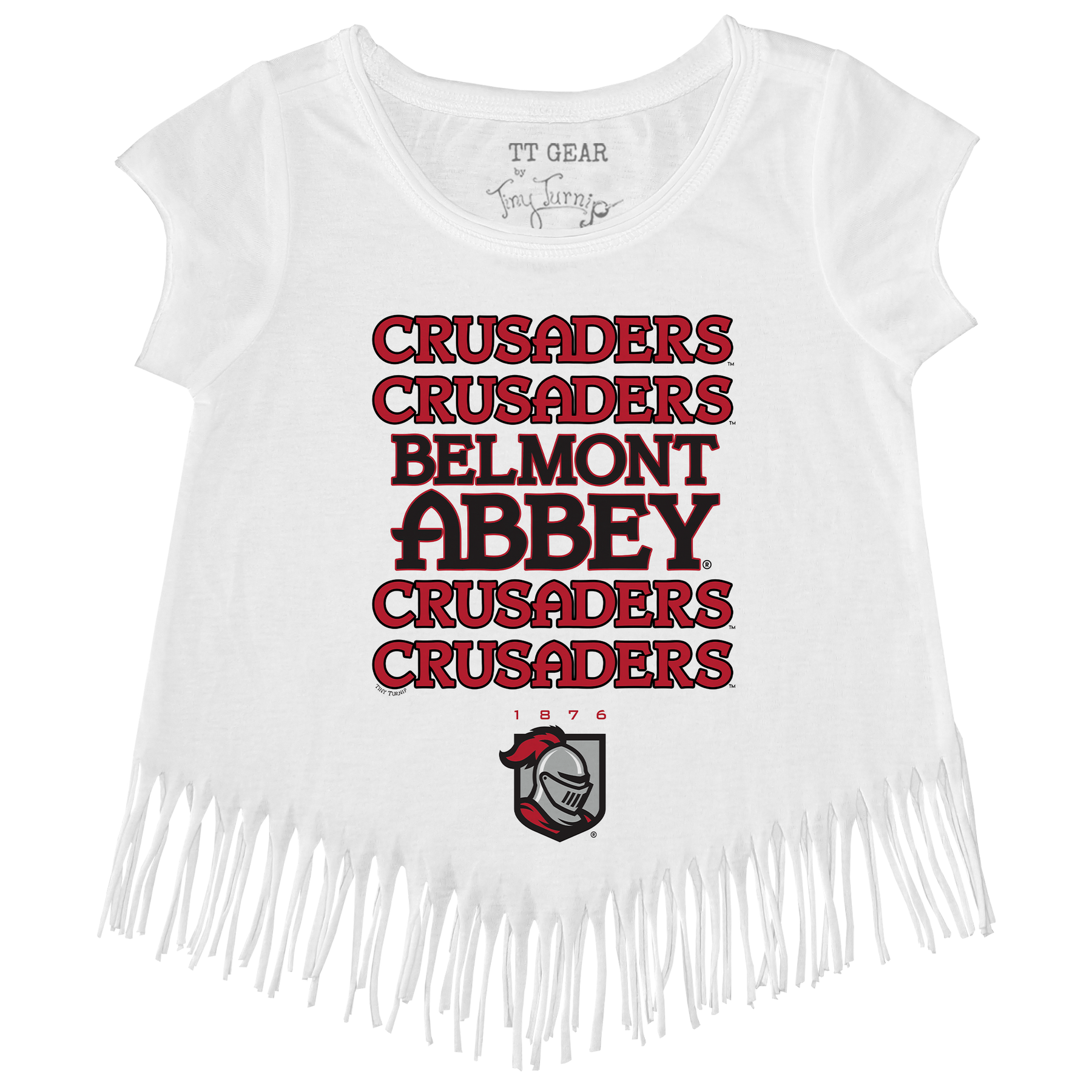 Belmont Abbey Crusaders Stacked Fringe Tee