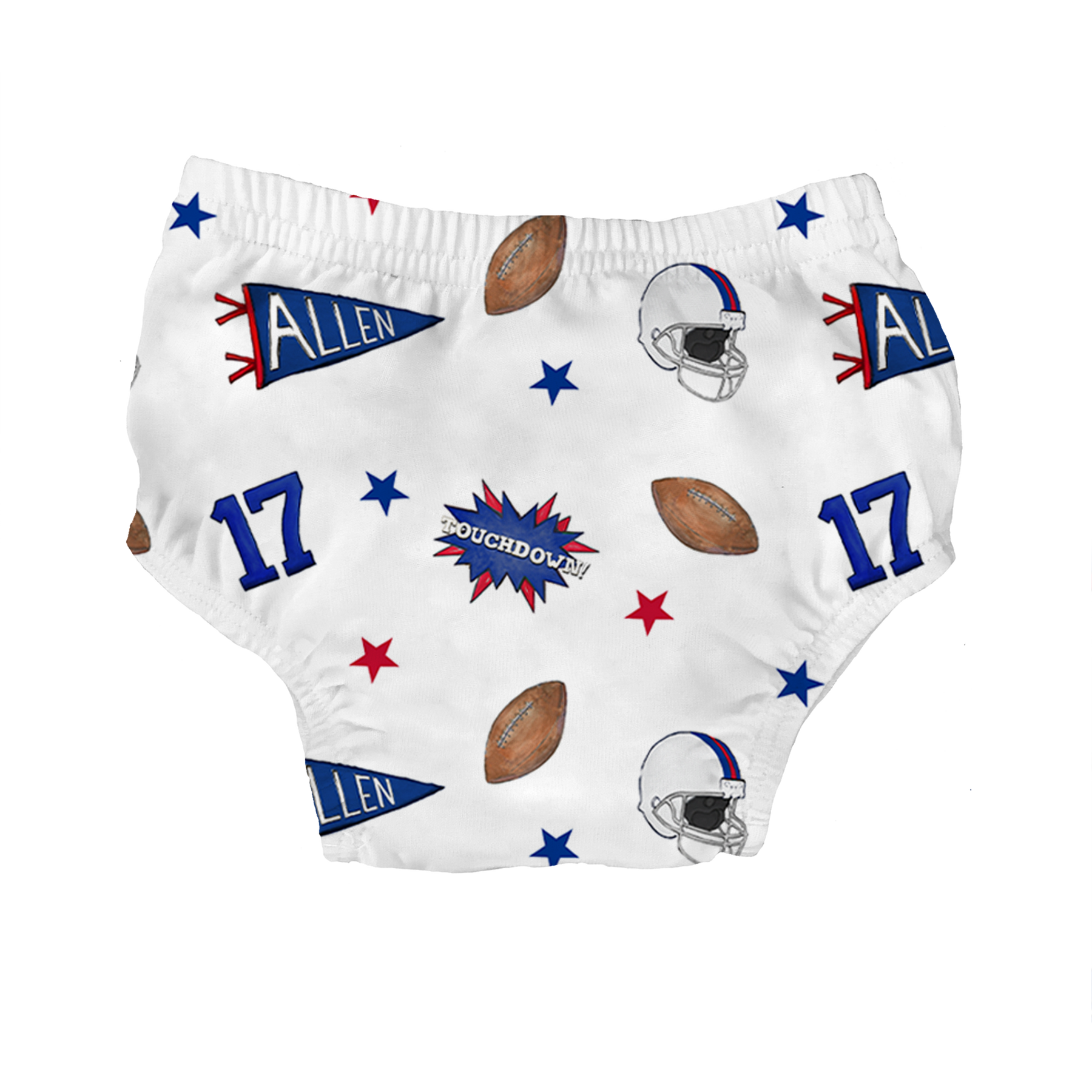 VIP Football: Pennant Collage w/ Name, Number - Bloomers - Tiny Turnip