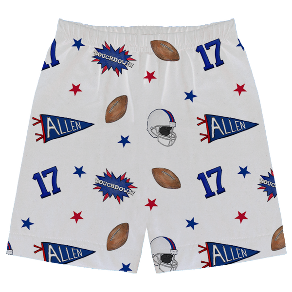 VIP Football: Pennant Collage w/ Name, Number - Boy Shorts - Tiny Turnip