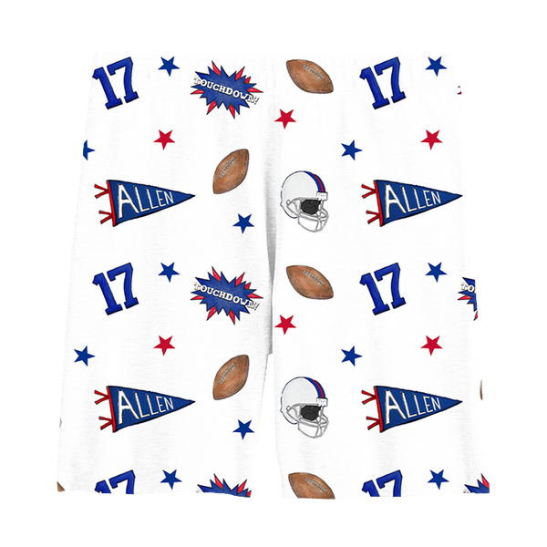 VIP Football: Pennant Collage w/ Name, Number - Girl Shorts - Tiny Turnip
